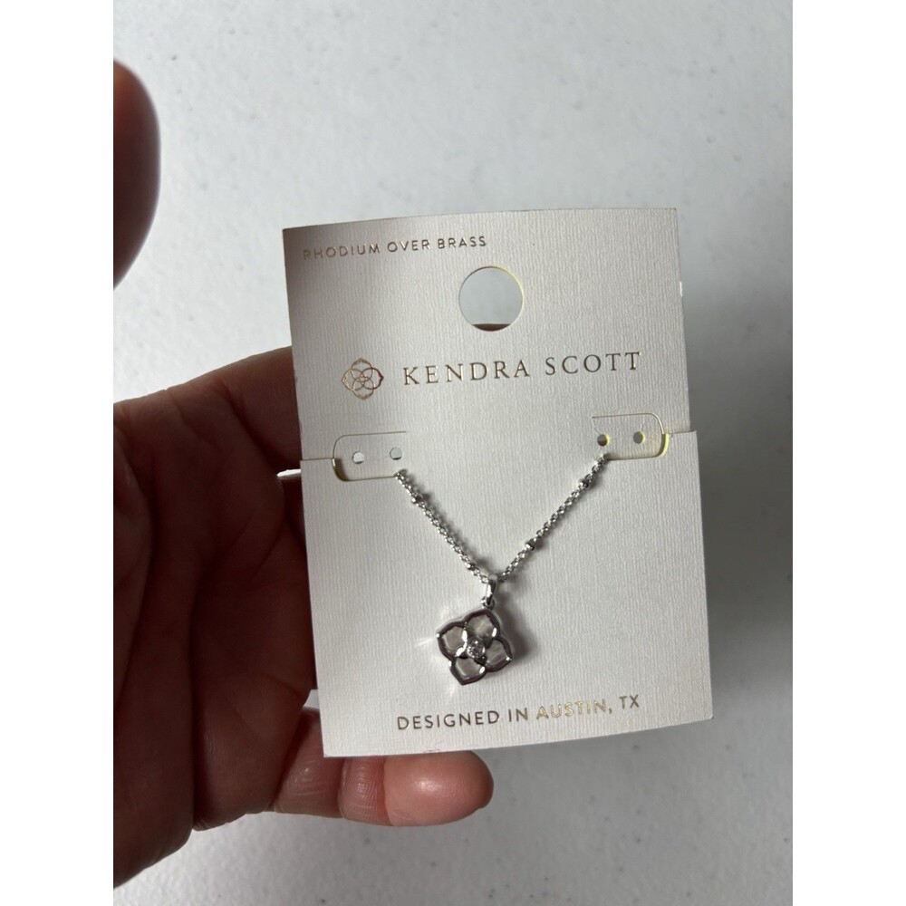 Kendra Scott Iris Rhodium Over Brass necklace Silver White - Picture 4 of 9